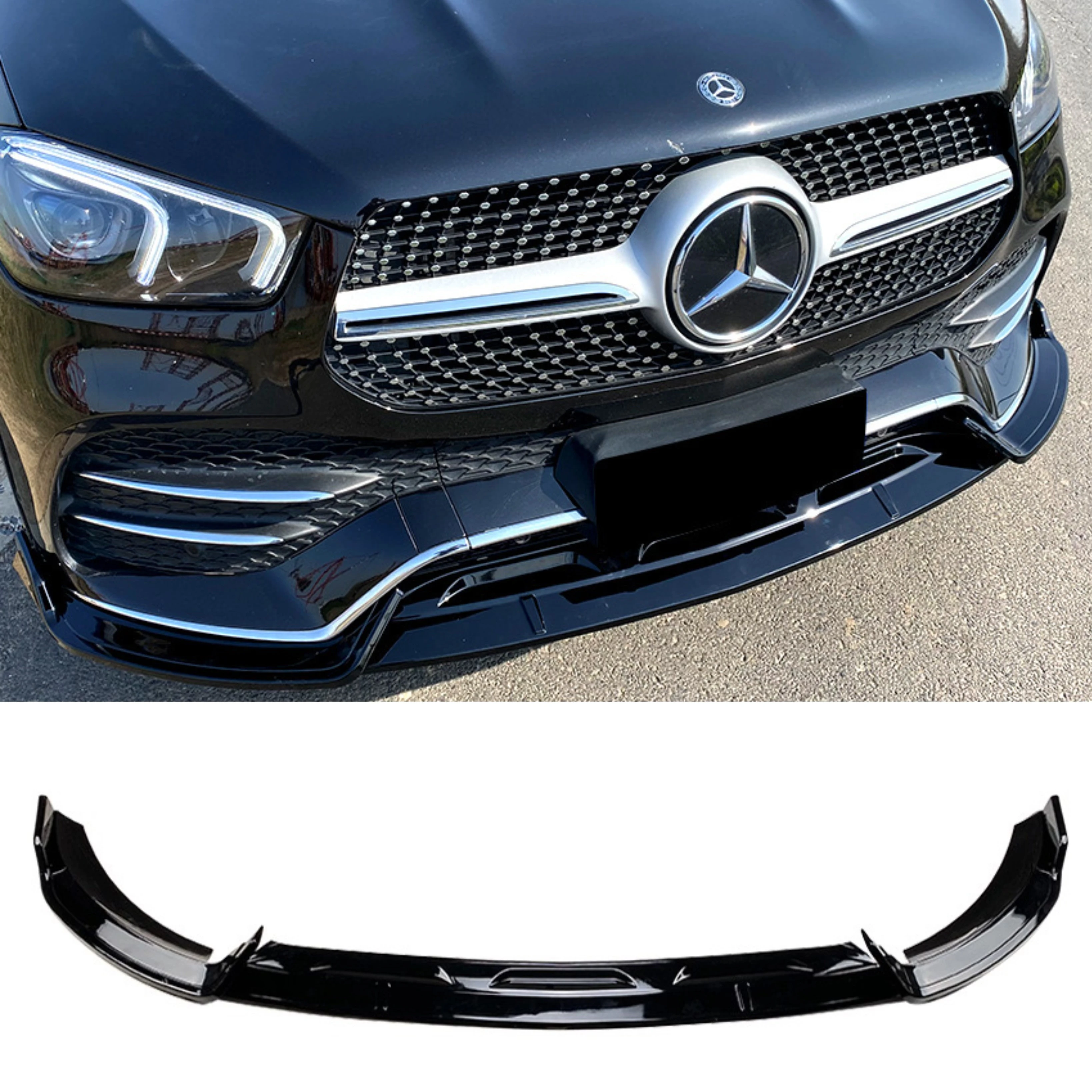 For Mercedes Benz GLE Class W167 C167 GLE350 GLE450 GLE53 AMG 2019-2023 Front Bumper Splitter Lip Spoiler Diffuser Body Kit