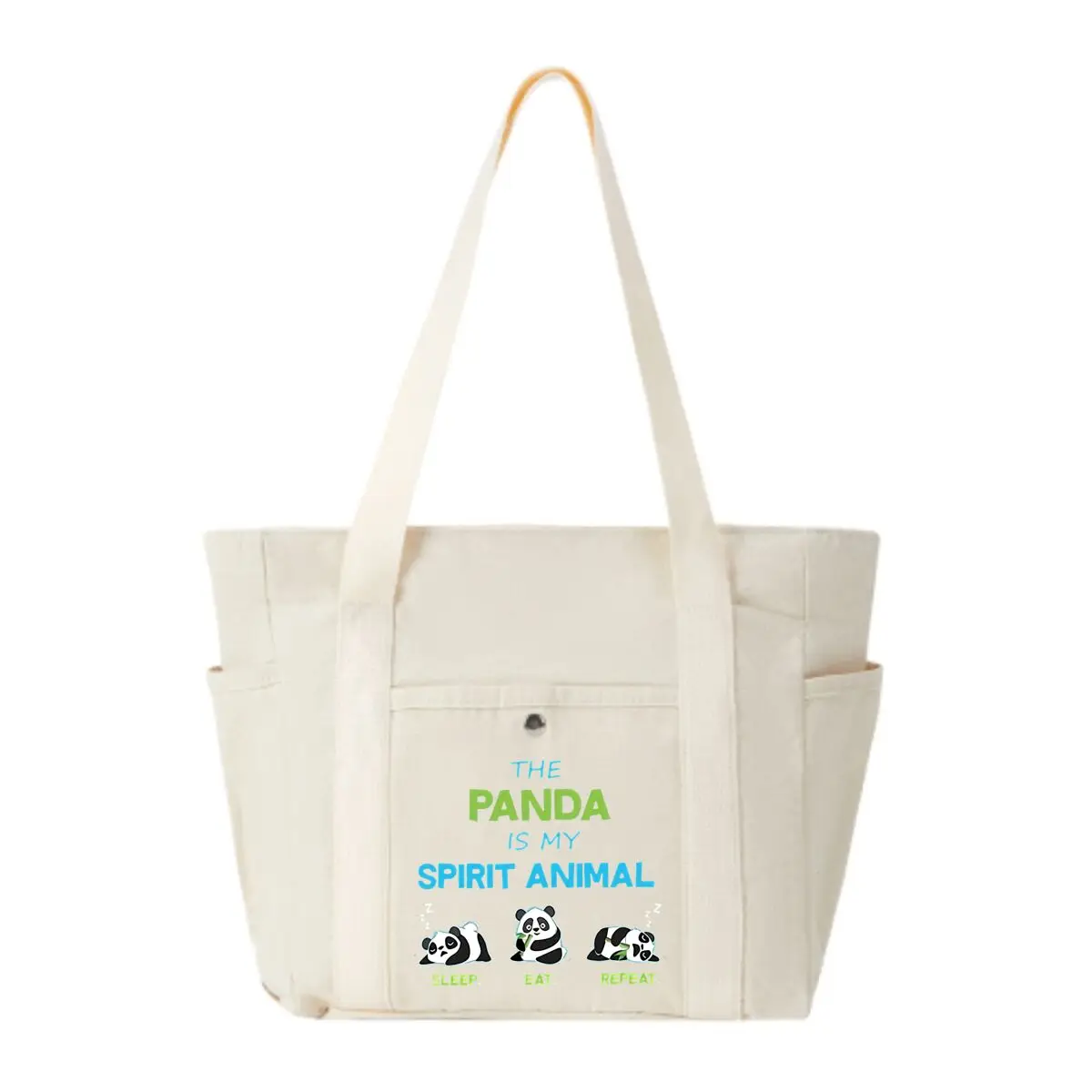 Panda Spirit Animal Sleep-Eat-Repeat Bolso gráfico temático Bolso de hombro para ir al trabajo en la oficina Compras Almacenamiento de fitness