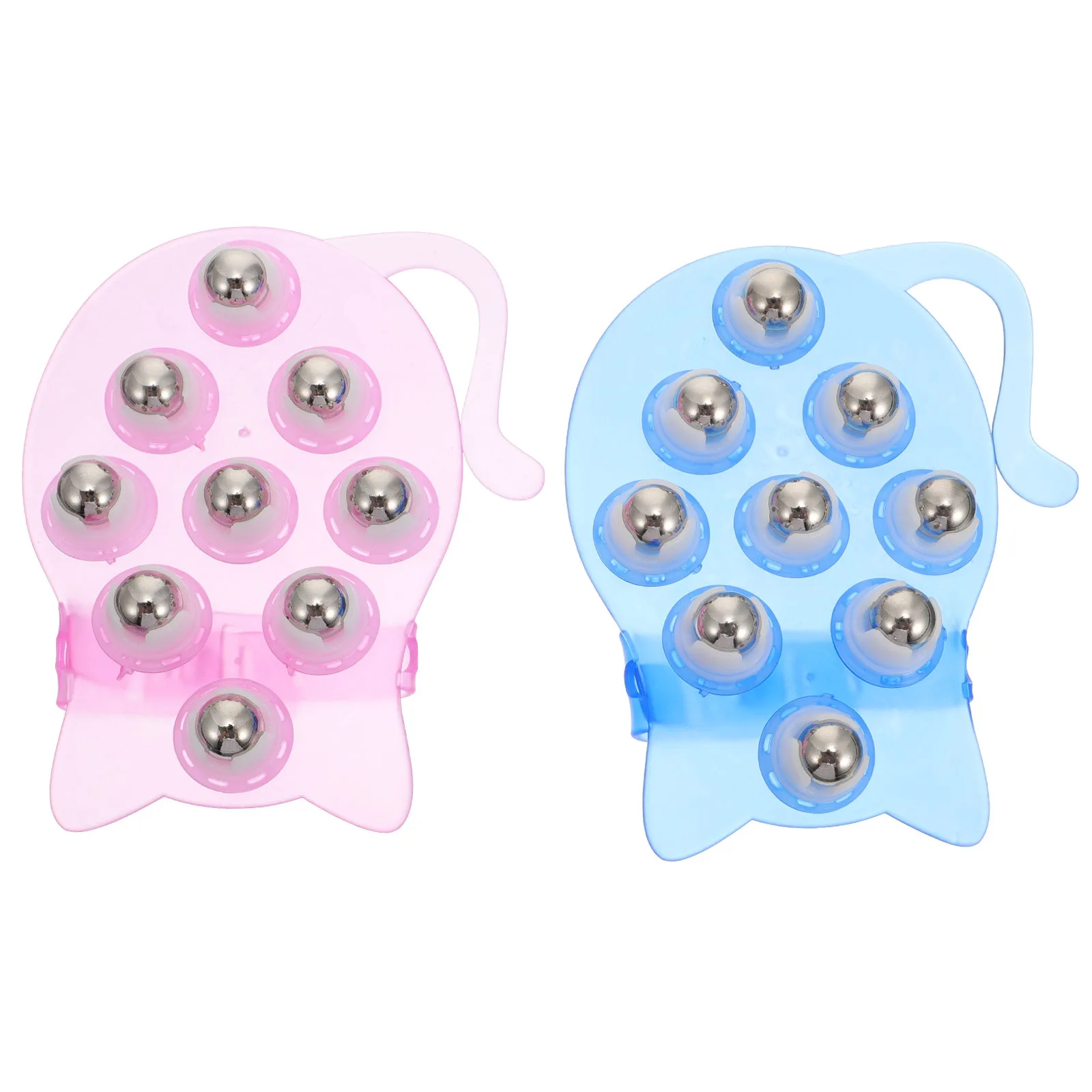 

2 шт. массажер в форме кошки 9 вращающихся металлических шариков 360 ° Ролик для тела для облегчения боли, регулируемый ручной массажер со стальным шариком, подарок