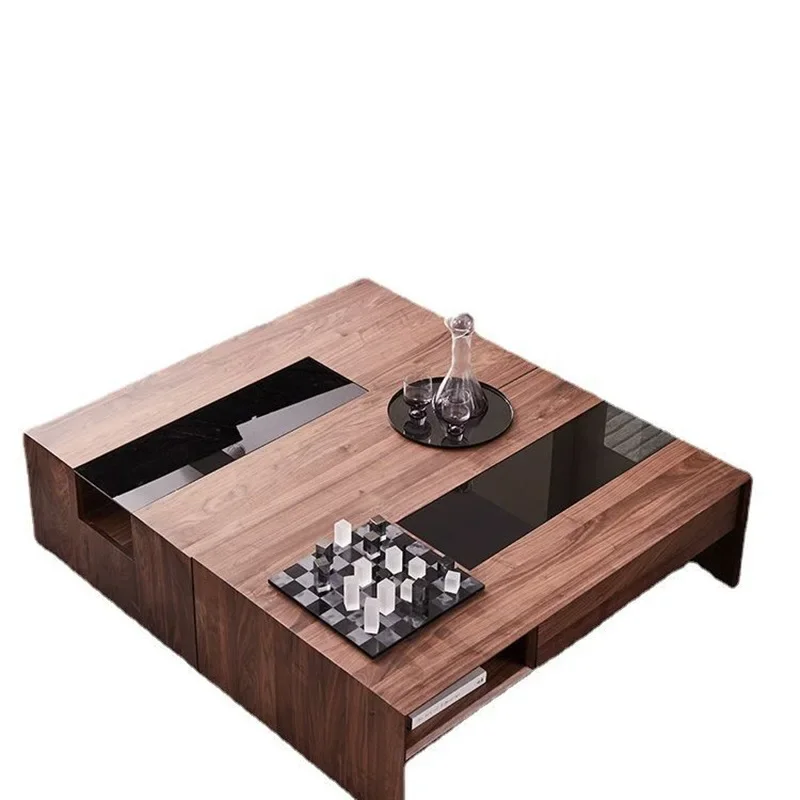 

Minimalist creative North American black walnut light luxury coffee table modern living room home small tea table feeling solid