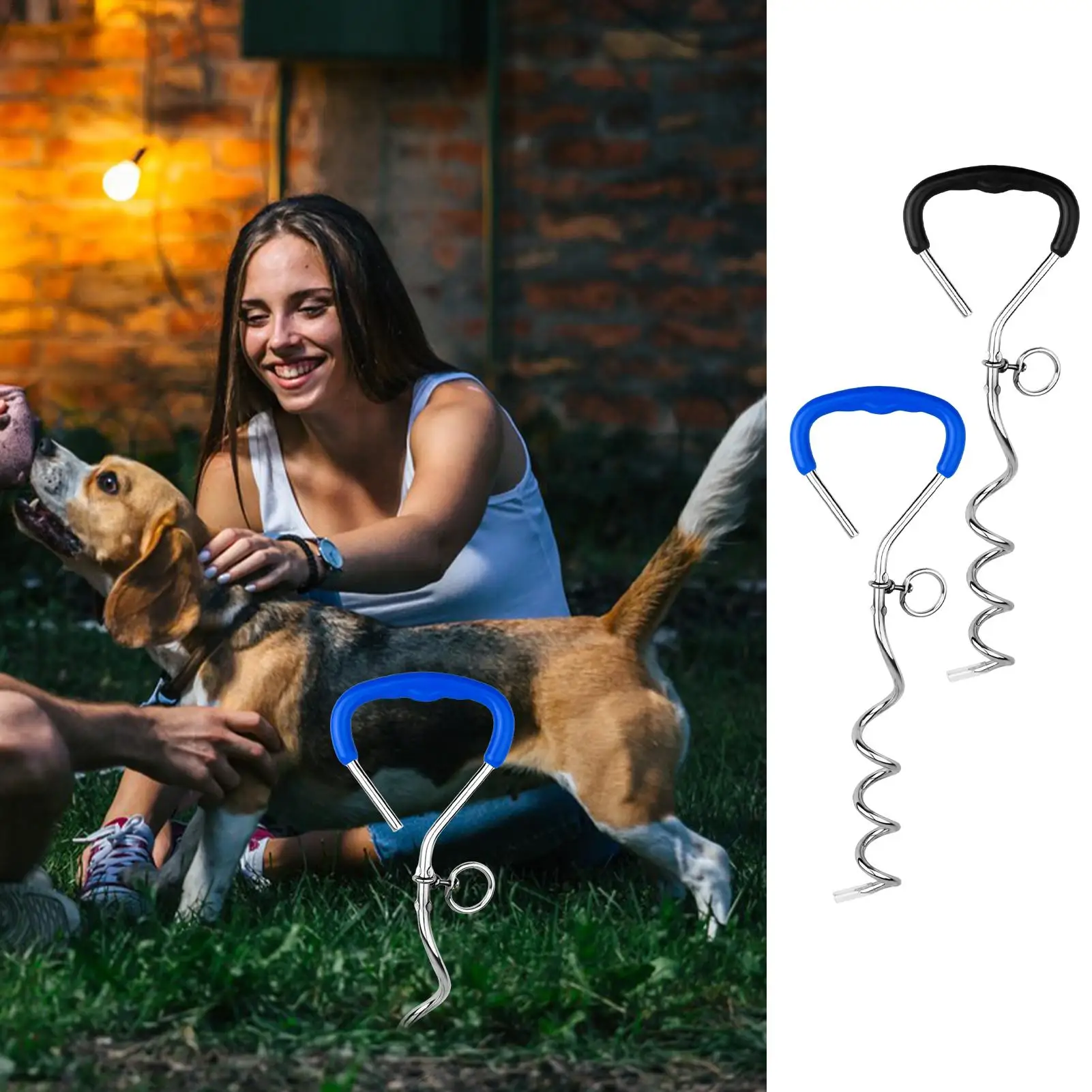 

Dog Stakes For Outside Heavy Duty Stake For Dog Cable Twist-Proof Non-slip Pet Accessories Multifunctional Camping Gear For Tent
