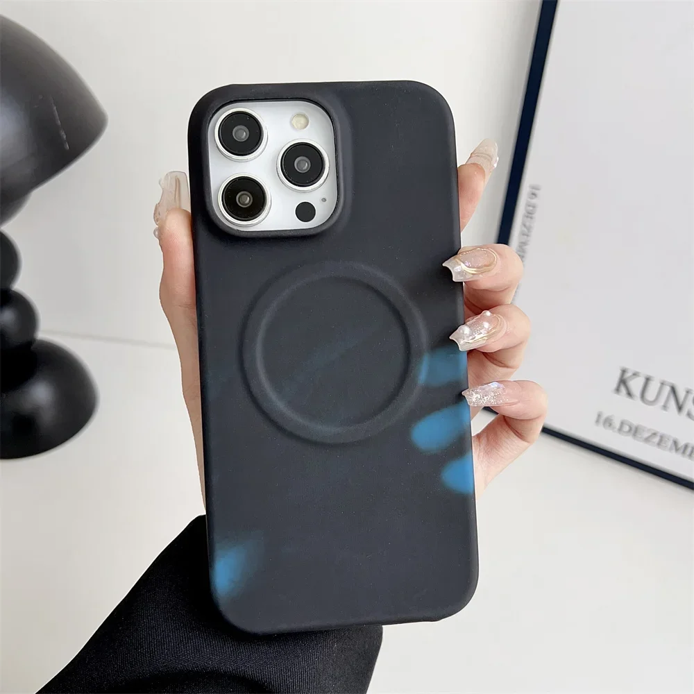 

Thermal Sensing Shell Fashion Thermochromic Phone Case for iPhone 12 13 14 15 Pro Max Plus 15Pro Magnetic Shockproof Slim Cover