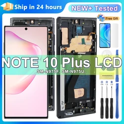 Super amoled display para samsung note 10 plus 4g 5g display tela de toque note10 + n975f n976f lcd suporte s caneta trabalho impressão digital