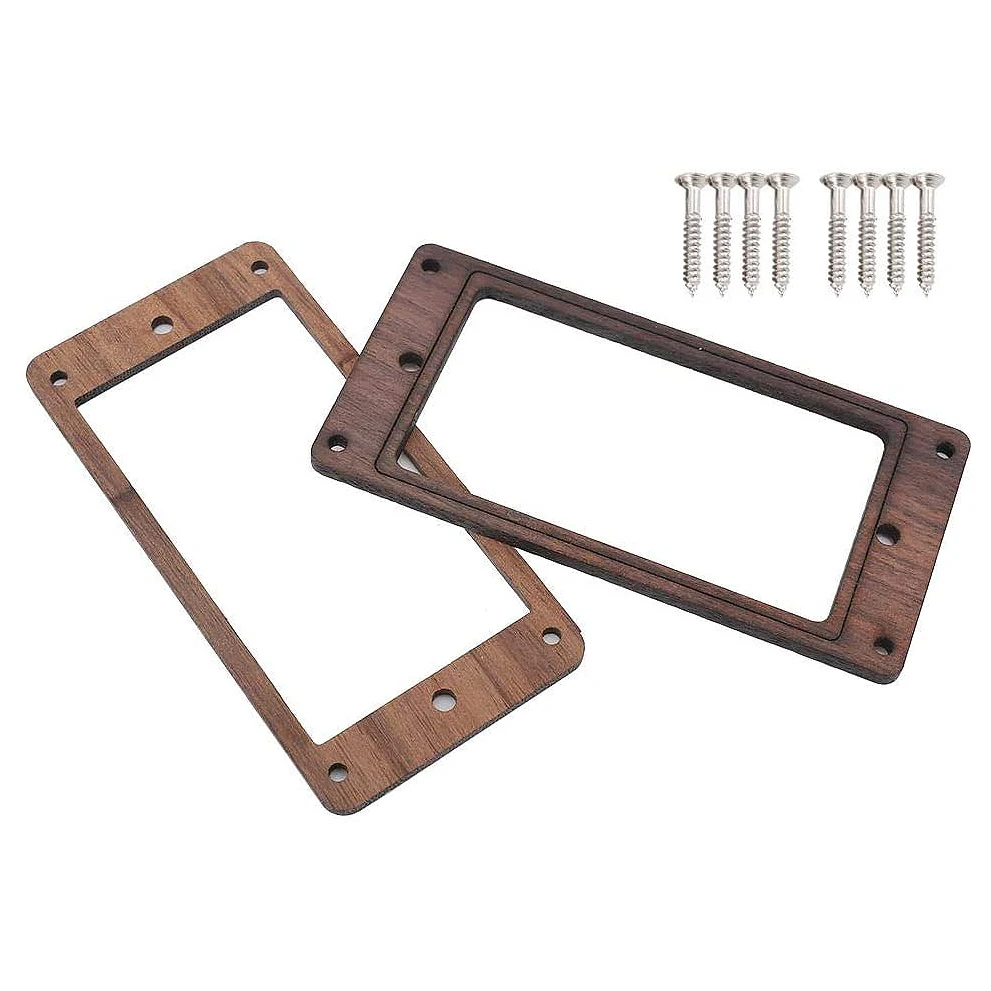 A89E-2Pcs القيثارات الكهربائية خشبية هامبوكر الغيتار لاقط الإطار لاقط تصاعد الدائري
