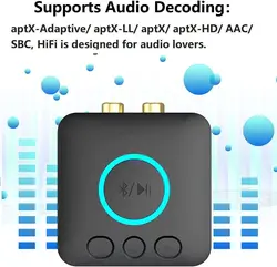 eppfun  Bluetooth 5.1 Audio Receiver with 3.5mm AUX/RCA, AAC/aptX/aptX HD/aptX LL, HiFi Stereo Sound for speaker,home stereo