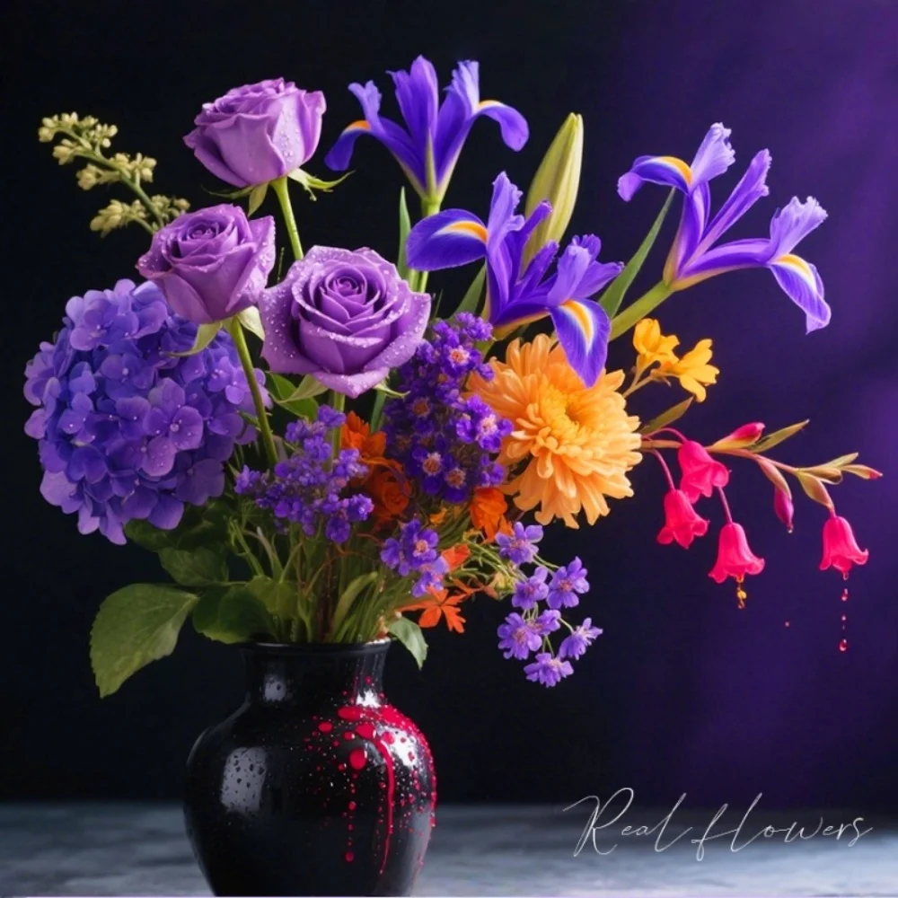 

947 + шт. фиолетовые розы букет вазы строительные блоки украшения | Набор строительных блоков для искусственных цветов | Украшения и украшения для домашнего рабочего стола в романтическом готическом стиле | День святого Валентина/День Благодарения Хэллоуи