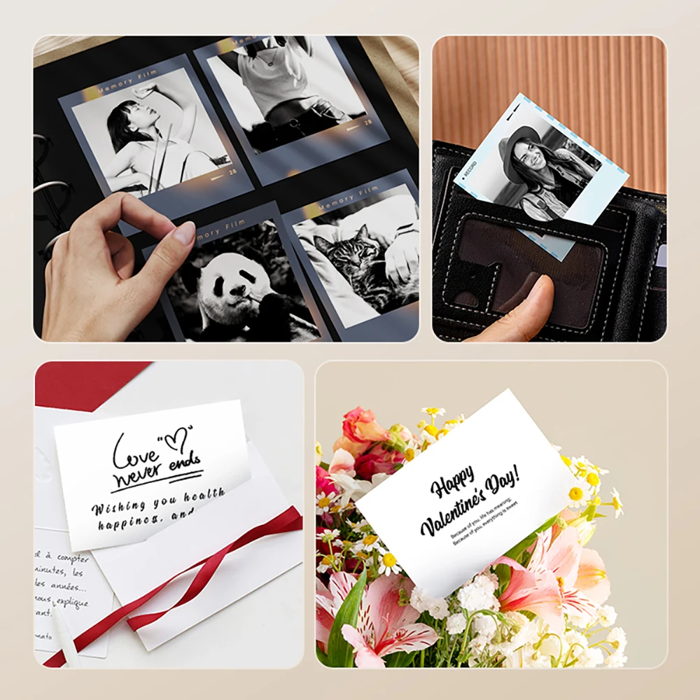 3 Rolls Niimbot B21 Pro White Black Printing Photo Cardboard Paper Adhesive Sticker Photo Paper Personalized DIY Labels