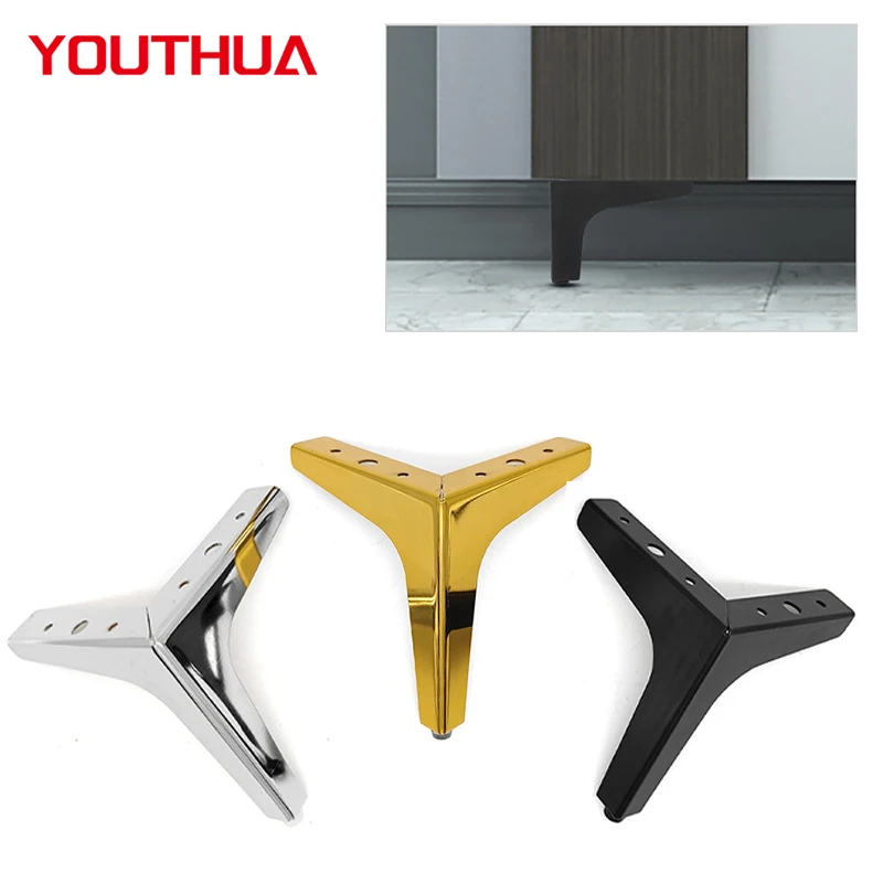 

4Pcs/Set Furniture Legs Gold Cabinet Supporting Sofa Feet for Table Hardware Metal Sofa Feet For Table Bed furniture hardware