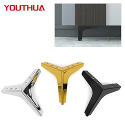 Juego de patas doradas para muebles, patas de Metal para muebles de mesa y cama, 4 unidades