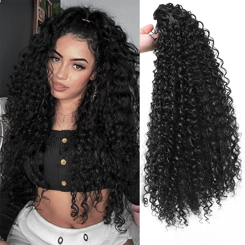 

Synthetic Kinky Curly Drawstring Ponytail Extension for Women Hairpiece Long Afro Puff Curly Ponytail Deep Curly Fake Horse Tail