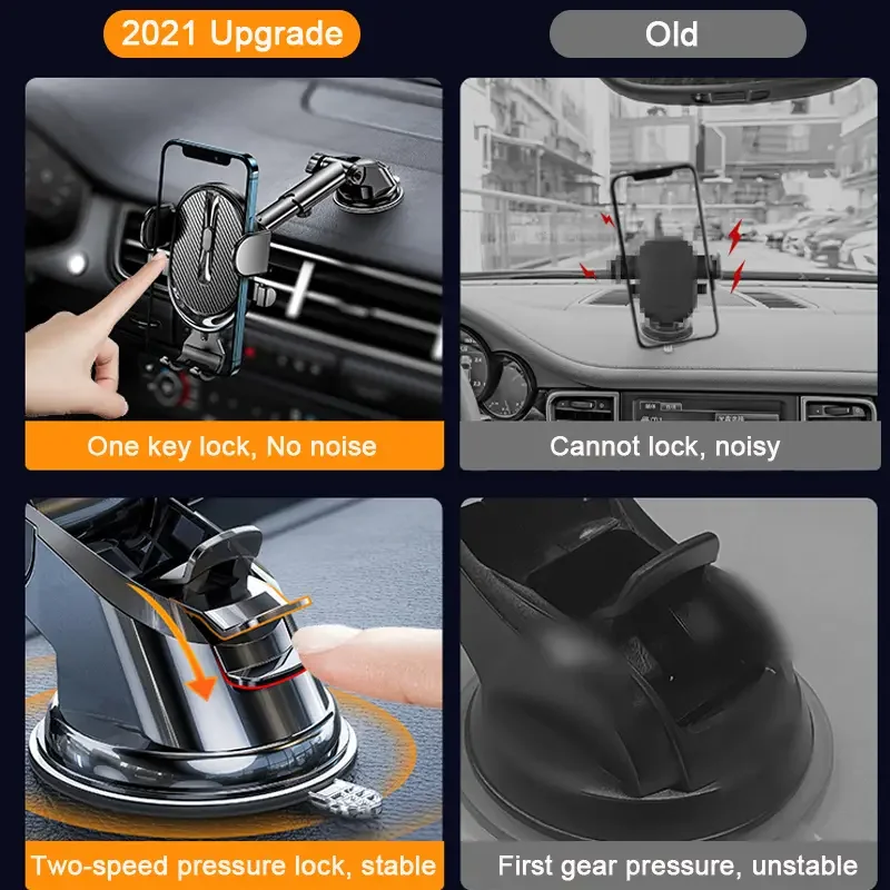 Car Suction Cup Phone Holder, Car Air Vent Mounting Bracket, Car GPS Navigation Stand Rack For All Mobile Phones