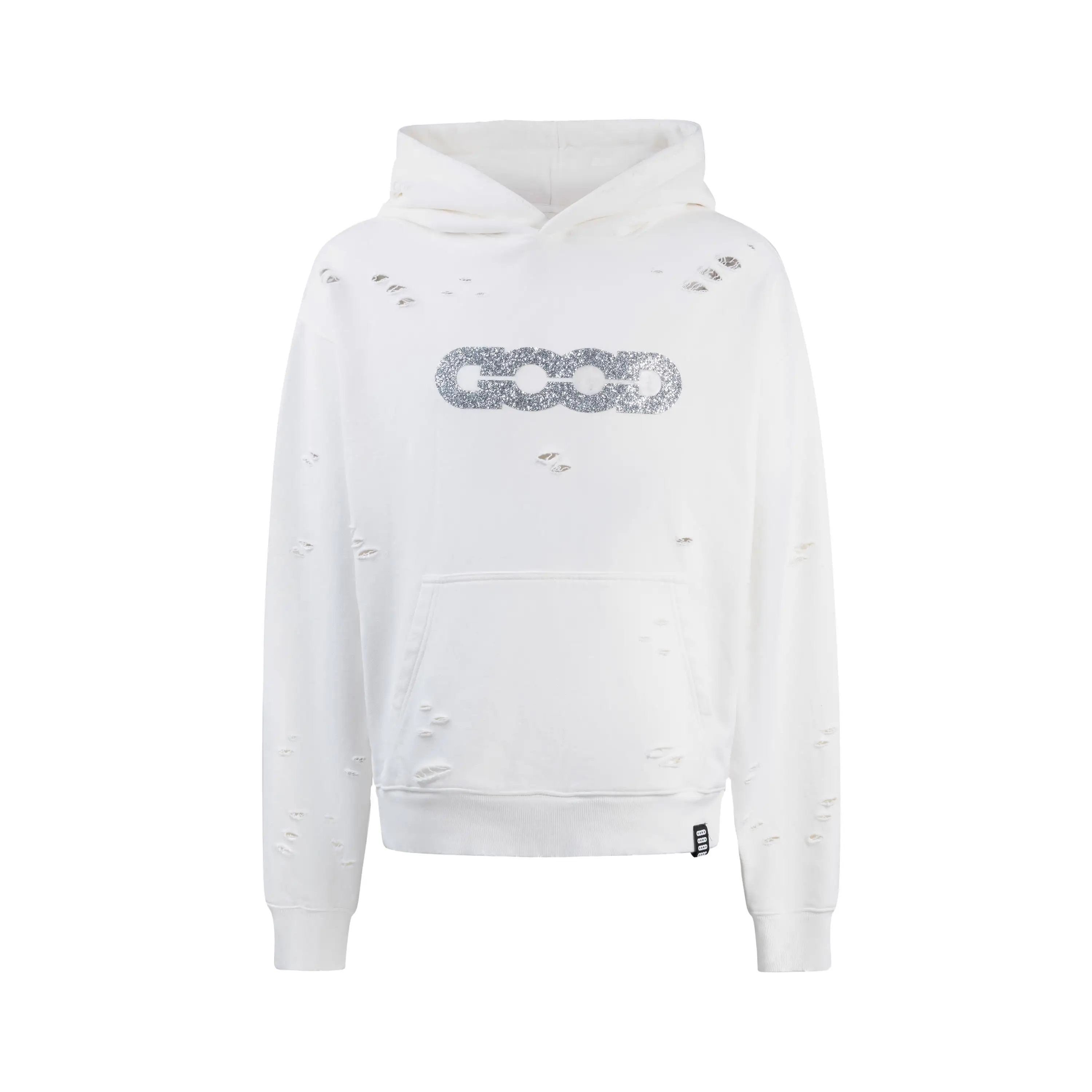 

Худи Goodbrand 2024FW Diamond Ripped с эффектом потертости, свободный крой, современный стильный текстовый принт, повседневная толстовка для осени и зимы