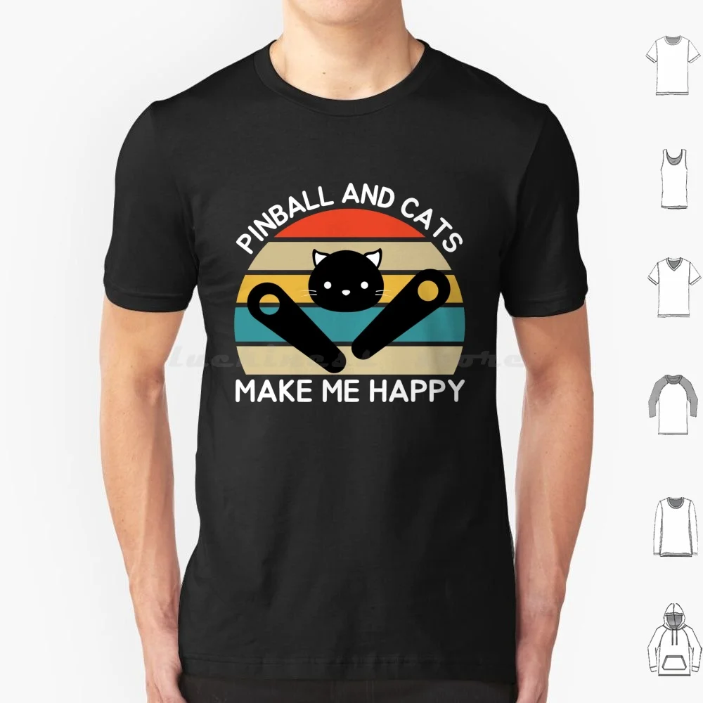 And Cats Make Me Happy , Machines Lover T Shirt Big Size 100% Cotton Arcade Retro Machine Games Vintage Game 80 S Gaming Wizard