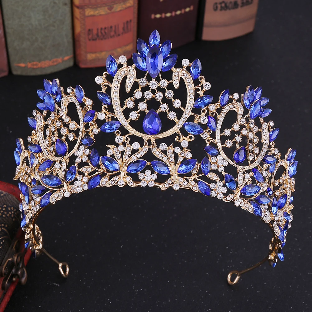 

1Pcs Vintage Baroque Bride Rhinestone Inlaid Wedding Hair Jewelry Photography Headdress Bride Crown