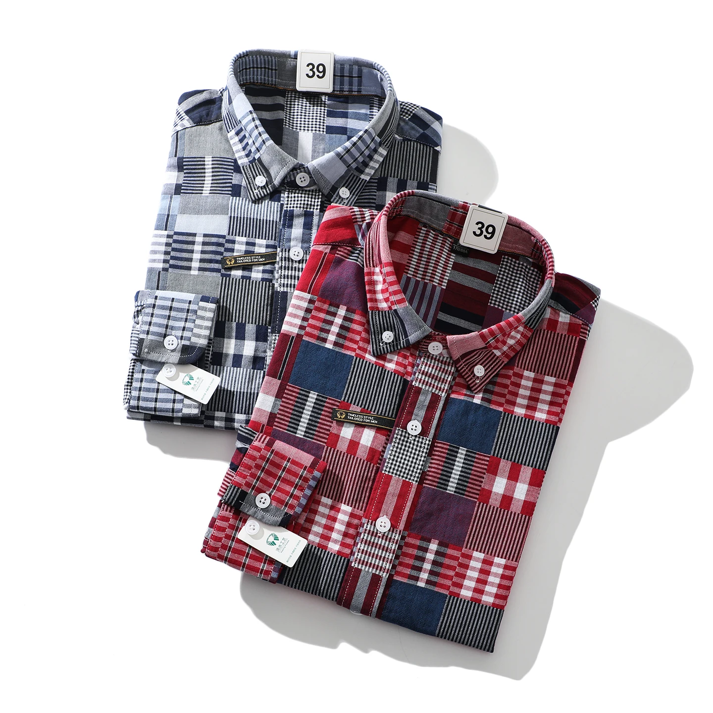 

Waed Pure Cotton Men's irt Spring New Sle Casual Classic Plaid Long Sve Breathable Comfortable Commuting Casual irt