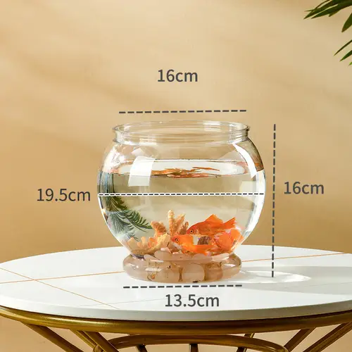 Transparent Round Ornamental Fish Tank Portable Goldfish Small Fish Bowl Pet Plastic Lightweight Desk Aquarium Bowl Home Decor - Image 10