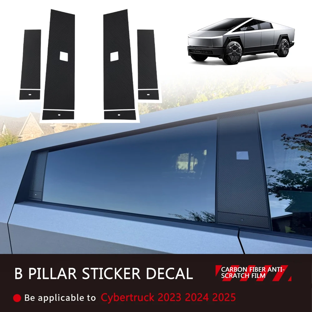 

Автомобильная наклейка на стойку B, защитная пленка для краски для Tesla Cybertruck 2024 2025, комплект из углеродного волокна, аксессуары для модификации против царапин