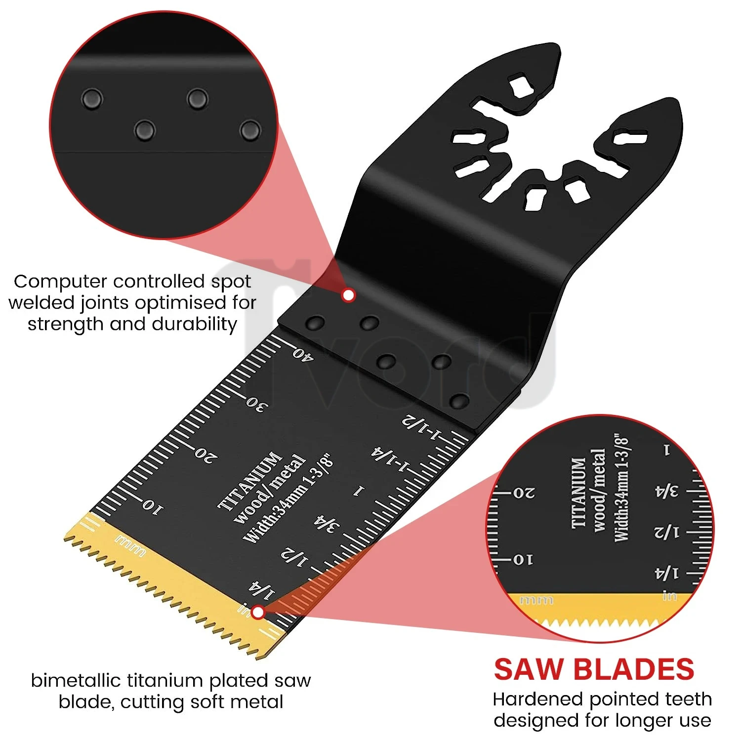 Cutting Metal,Steel Nails,Screws,Carbide Tooth Blade Oscillating Saw Blades 5pcs,Multitool Oscillating Tool Accessories