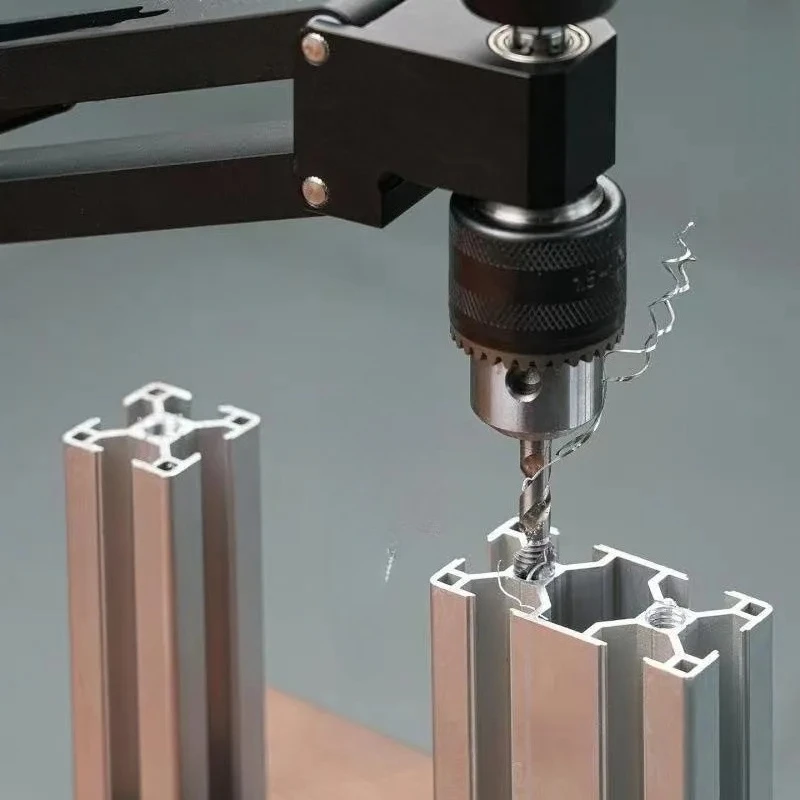 Cantilever Tapping Device CNC Aluminum Alloy Tapping Cantilever Bracket Hand Drill Light Horizontal Vertical DIY Device