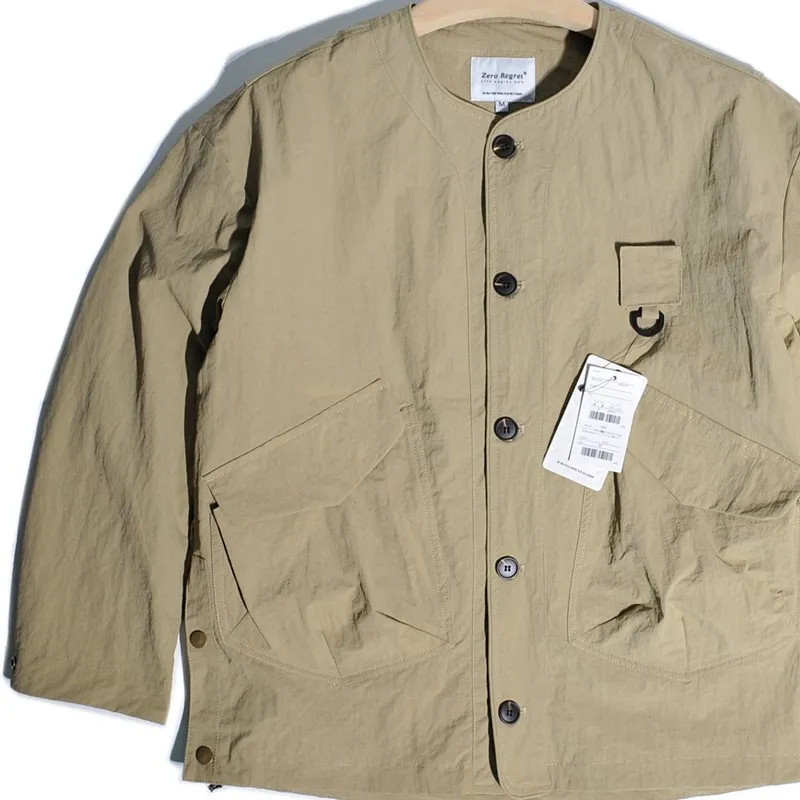 

y Functional Mountain Series Outdoor Hunting ket Loose Fiing Jaet Men Autumn Long Sve No Collar Workwear