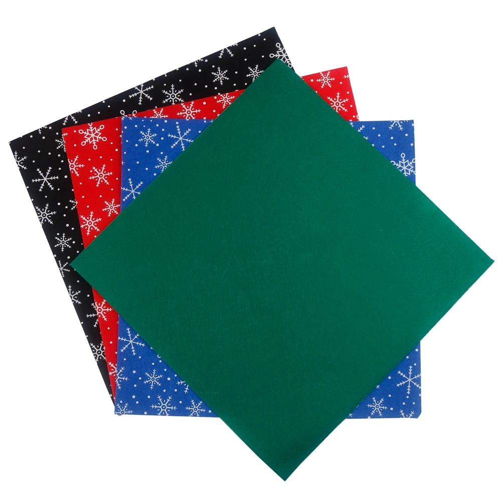 1mmThick Non-woven Polyester Cloth Felt Fabric For Sewing Quilting DIY Handmade Dolls Crafts Material Christmas Snowflake Series