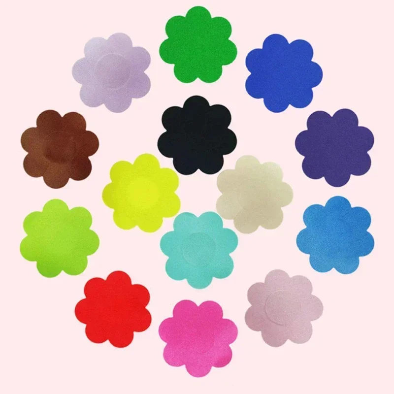 10 Pairs Disposable Satin Flower Nipple Covers Invisible Breathable Pasties Stickers Underwear Accessories for Women Girls