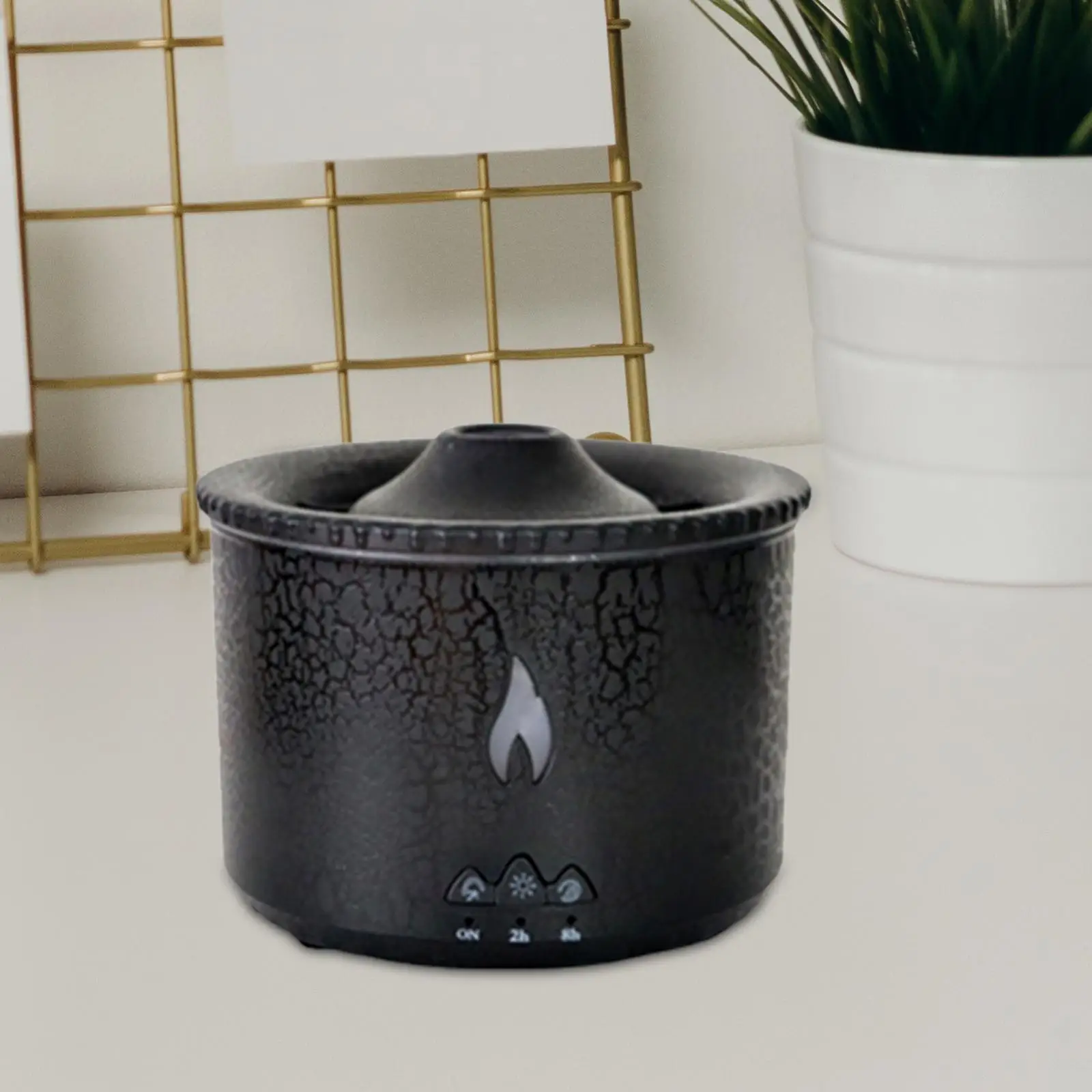 Flame Air Humidifier Portable 360ml Simulation Flame Diffuser Essential Oil Flame Diffuser for Bedroom Tabletop Home Travel Dorm