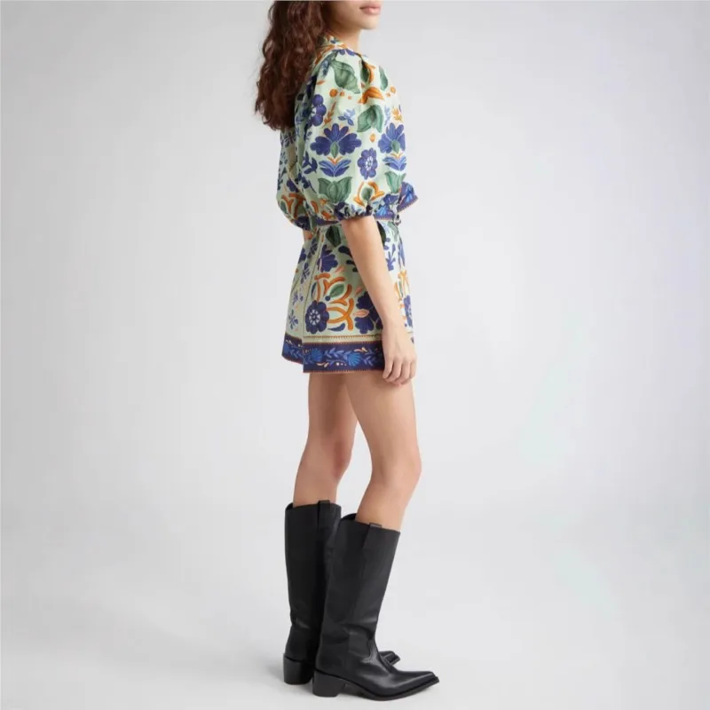 Summer 2025 Fashion New Jumpsuit Women's Elegant Bohemian High Street Suit Printed Street Jumpsuit Rompers