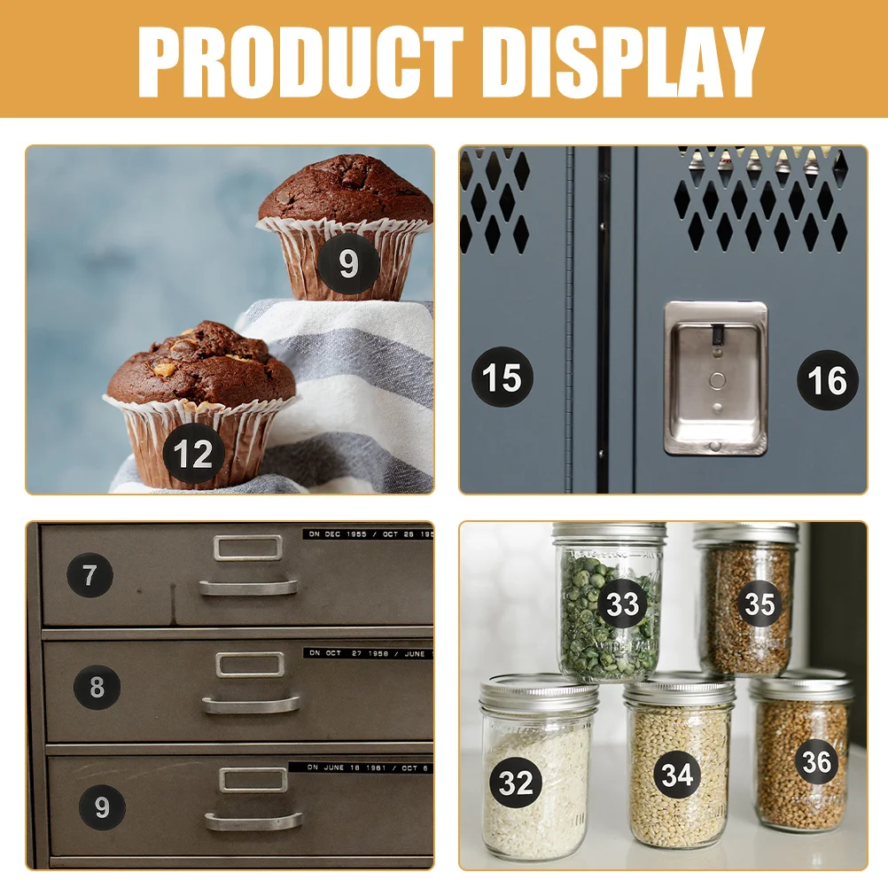 

250pcs 5 Sheets Number Labels Sticker Numbers 1-50 Self-Adhesive Digital Decals For Office Classroom Clothes Organization Folder