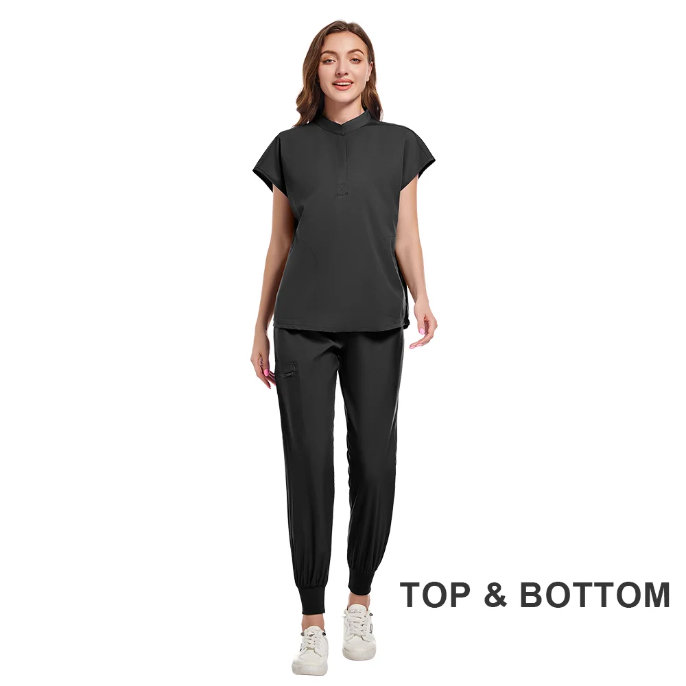High Quality Scrubs Doctor Medical Center Uniform Comfortable Staff Scrub Suit Ladies Beauty Spa Salon Tunic Top+Pants Workwear