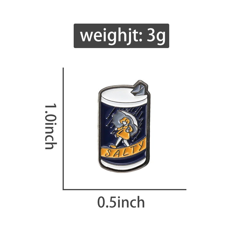 훌륭한 독신 에나멜 핀 모튼 솔트 걸, 귀여운 고딕 소녀, 재미있는 브로치 선물, 라플 배낭 배지, 쥬얼리 장식