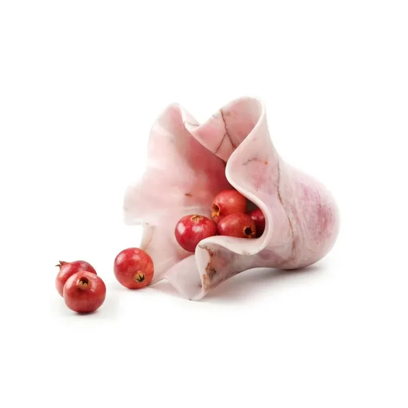 Multi-Purpose Pink Agate Vase Vase Utensils, Sculpture Pink Rose Quartz Marble