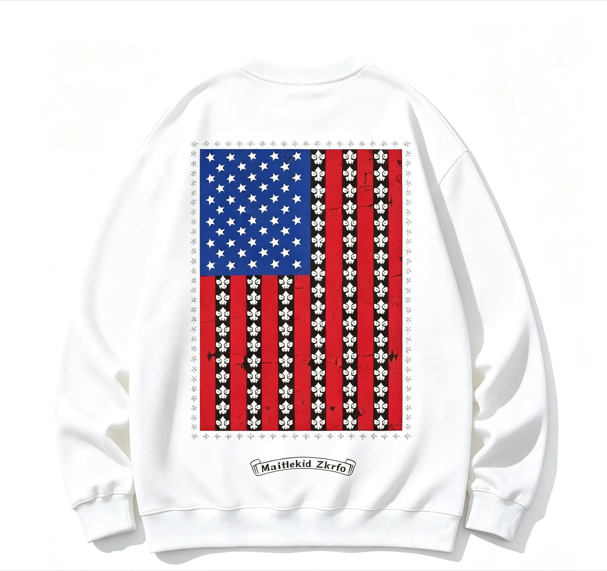 American‑style trendy brand high‑end luxury printed sweatshirt for older kids, loose long‑sleeve top for boys and girls