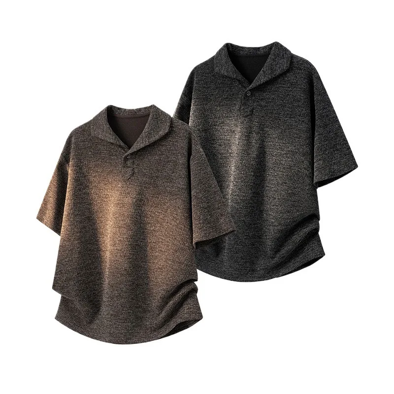 2026 New Summer Men's T-Shirt Blended High Quality Loose Trend Casual Short Sleeves