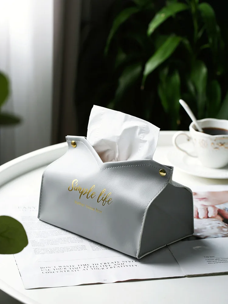 Leder Tissue Box Serviettenhalter Auto Tissue Box Hause Wohnzimmer Halter Fall Lagerung Hotel Karton Haushalt Hause Große Lagerung – Detail 6