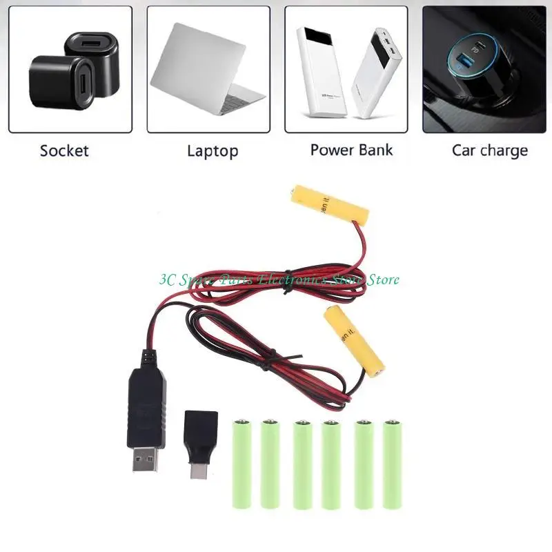 يمكن أن يحل كابل بطارية AAA Dual AAA 12 مساءً إلى استبدال بطارية AAA 1-4x من أجل إكسسوارات LED LED WALKIE Talkie