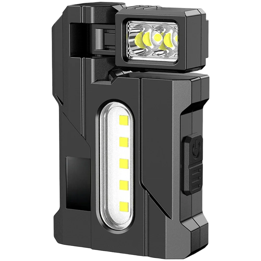 Multipurpose Rotatable Magnetic Work Light Rechargeable with LCD Battery Display Dual White and Red Blue Lights 360 Degree