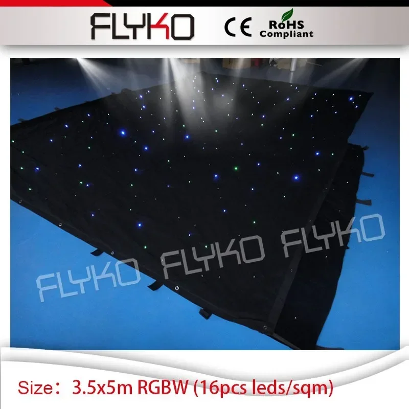 3.5*5m RGBW led light black curtain stage effect star curtain wedding backdrop LED Star Cloth