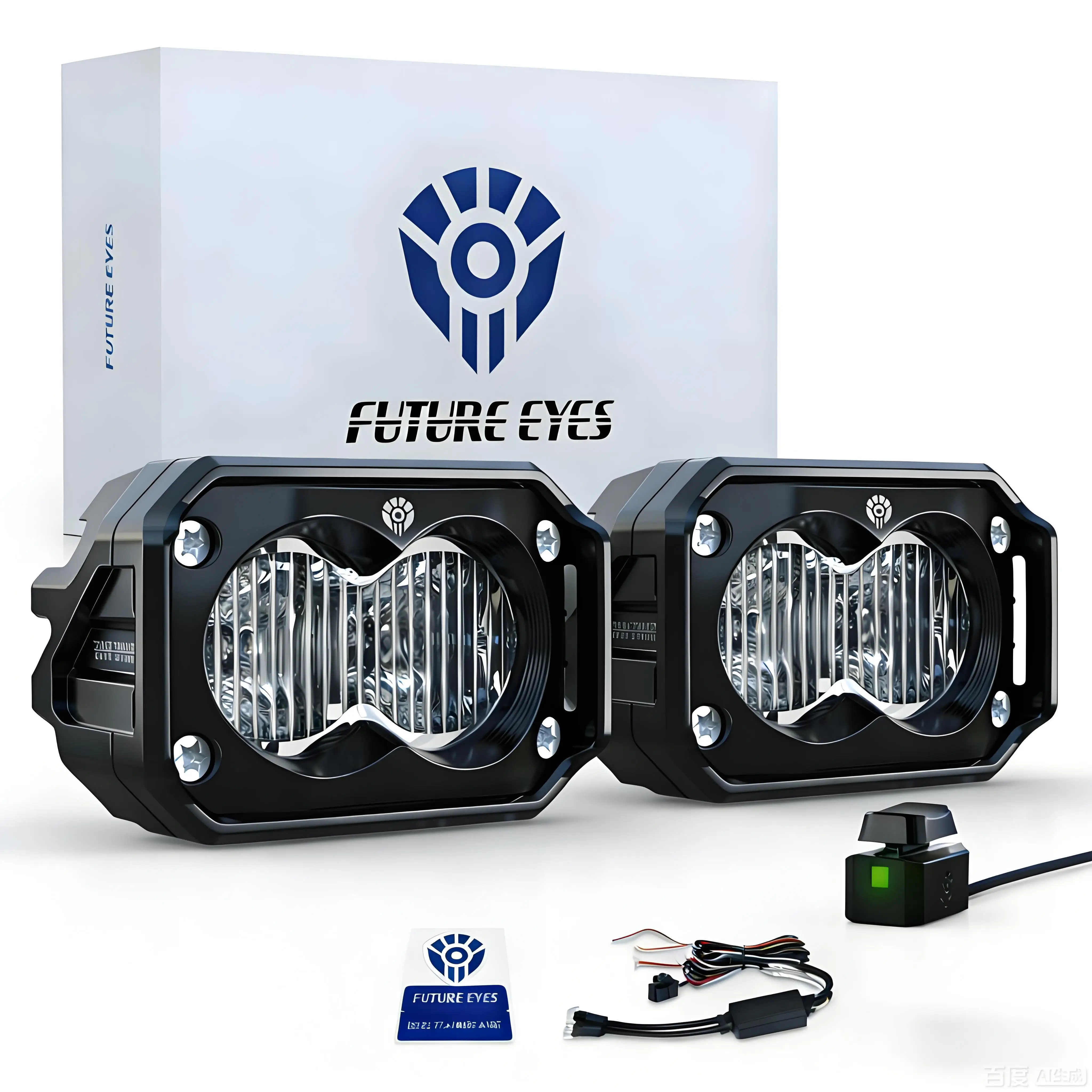 Future Eyes C2 Car Lights - 60W Amber Fog Lights, Led Pods Super Bright Spot Beam Offroad Lights with Plug and Play Wiring Kit