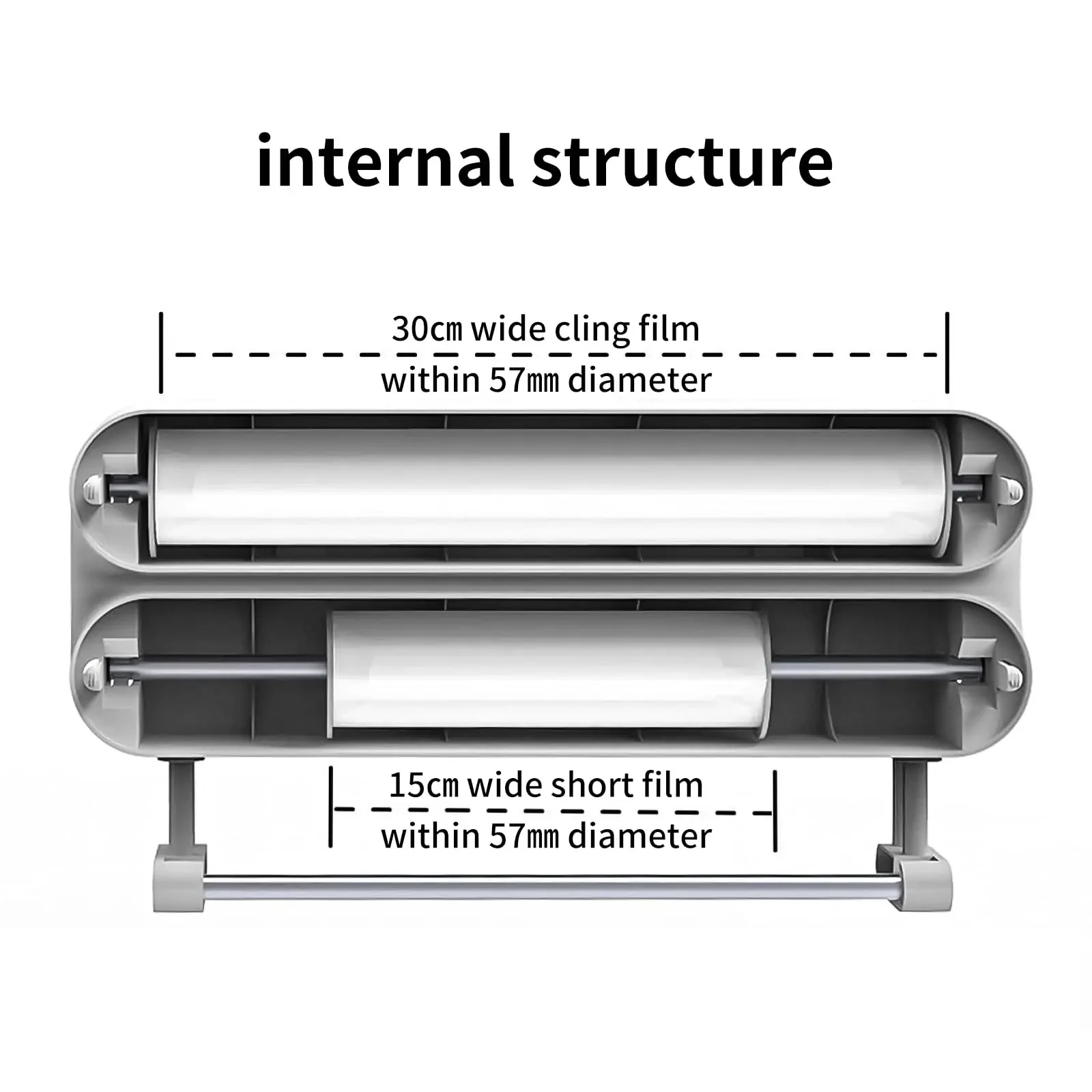 3 in 1 Aluminum Foil and Plastic Wrap Organize Dispenser with Cutter, Magnetic Paper Towel Holder for Fridge