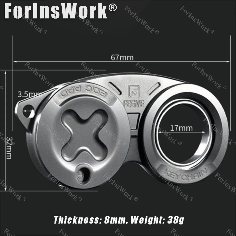 FEGVE gafas de tiempo 2025 nuevo llavero de aleación de titanio anillo de dedo de descompresión multifunción giratorio EDC llavero de coche regalo
