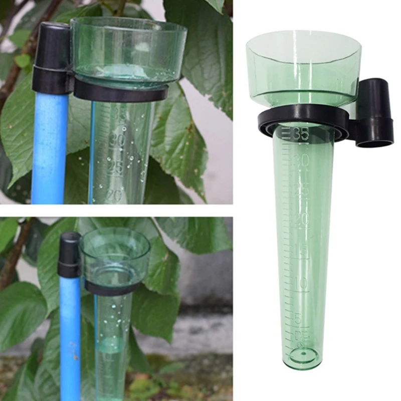 35ml Capacity Rain Gauges with Mounting Rack Holder, Post Mount Rain Gauges for Yard Garden Outdoor Home