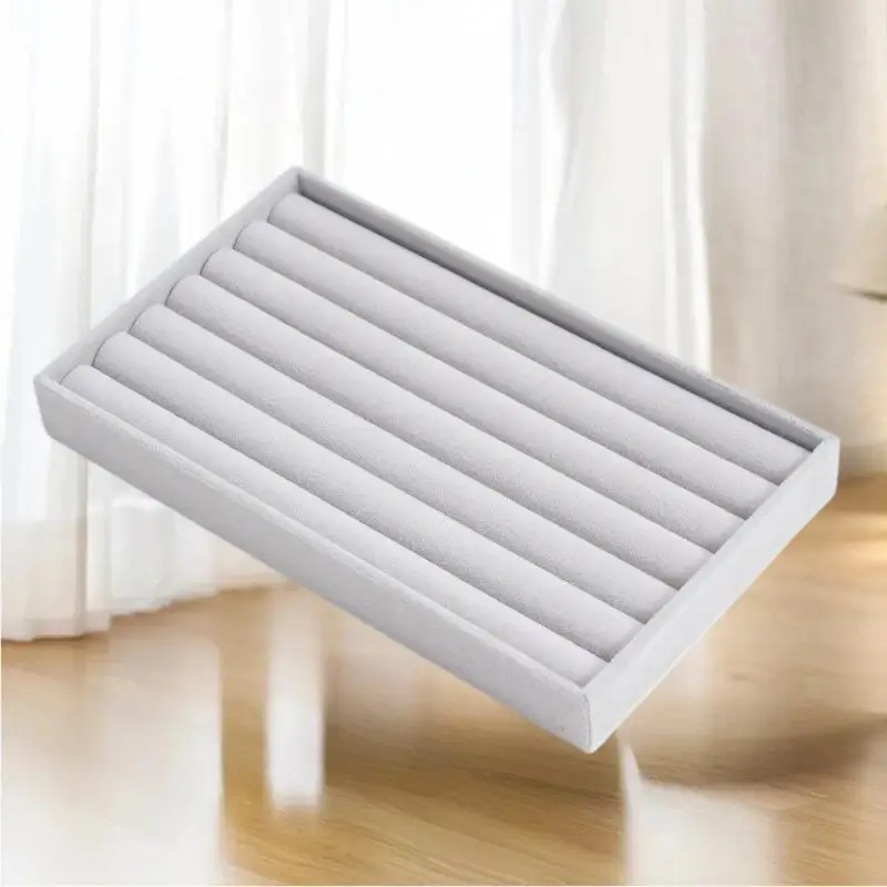 แท่นวางเครื่องประดับกำมะหยี่ 1 ชิ้น สำหรับต่างหู สร้อยคอ แหวน กำไลข้อมือ พร้อมถาดใส่เครื่องประดับสีทอง