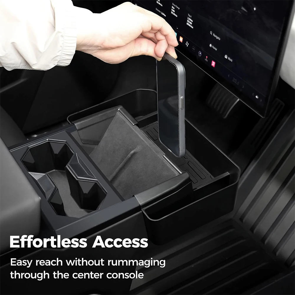 NeWPickup Console Storage Box For Tesla Cybertruck 2023-2025Cup Holders Front Tray Center Console Organizer Interior Accessories view 6
