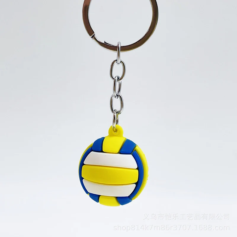 1 pc Silicone Football Basketball Key Chain Creative Volleyball Tennis Rugby Keyring Bag Car Keys Pendant Accessories