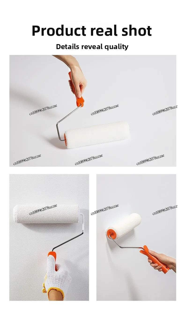 فرشاة دوارة للطلاء الداخلي والخارجي من اللاتكس، ملمس ذاتي العلامات، فرشاة طلاء دوارة رقيقة وموحدة #4