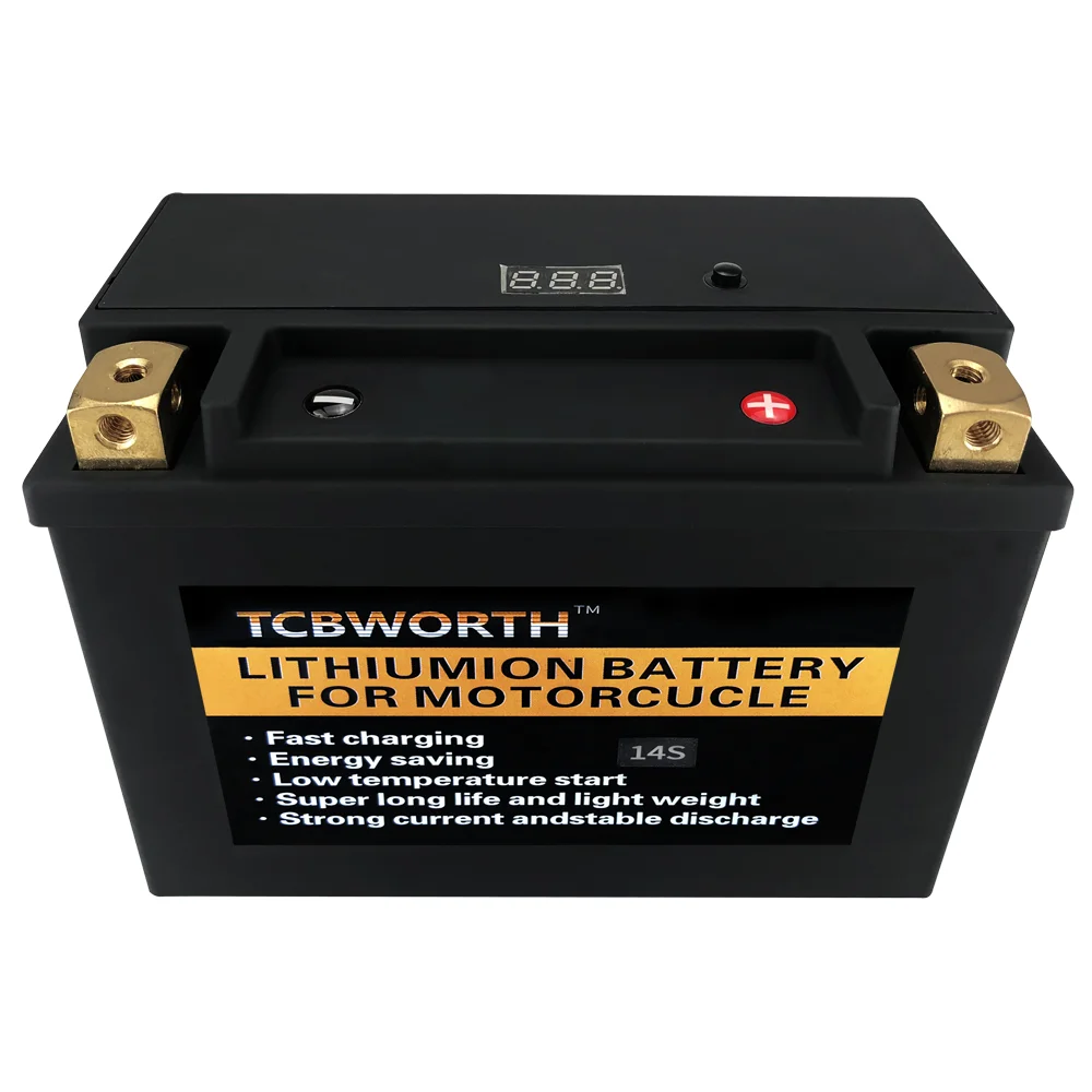 12.8V 12Ah LiFePO4 Motorcycle Replaces Battery Maintenance Free CCA 620A Lithium with BMS For ATVs UTVs YTX20L-BS