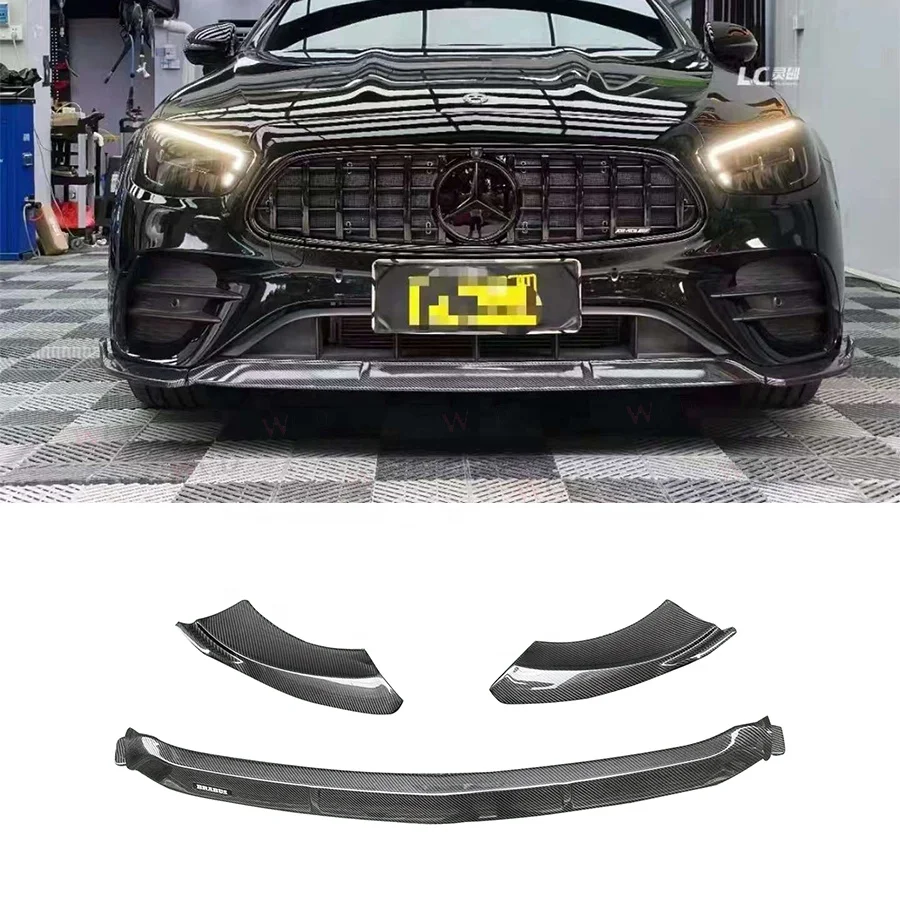 B Style Carbon Fiber Front Lip For Mercedes-Benz E-Class W213 E63 E63S 2016-2020 Front bumper Lip  Car Accessories