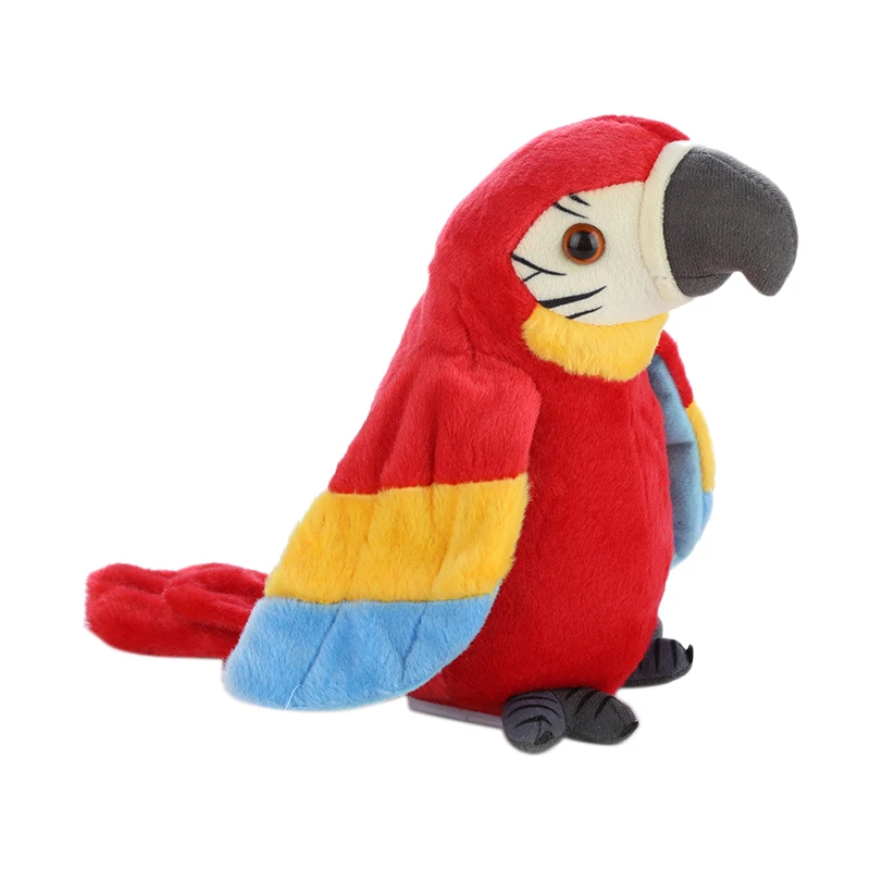 Talking Parrot Talking Parrot Plush Toy Electronic Bird Pet Talking Plush Parrot for Kids Early Education Toy(Red)