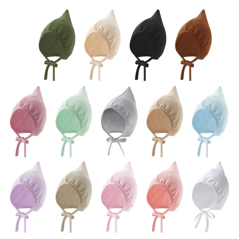 

Baby Bonnet Lovely Infants Earflap Fetal Caps with Chin Strap Belt for Boy Girls